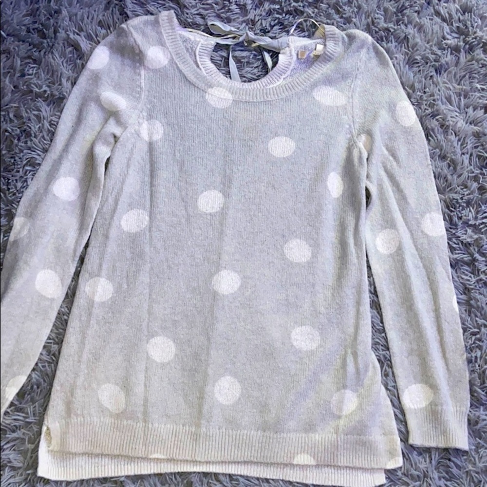Gray Sweater with white dots